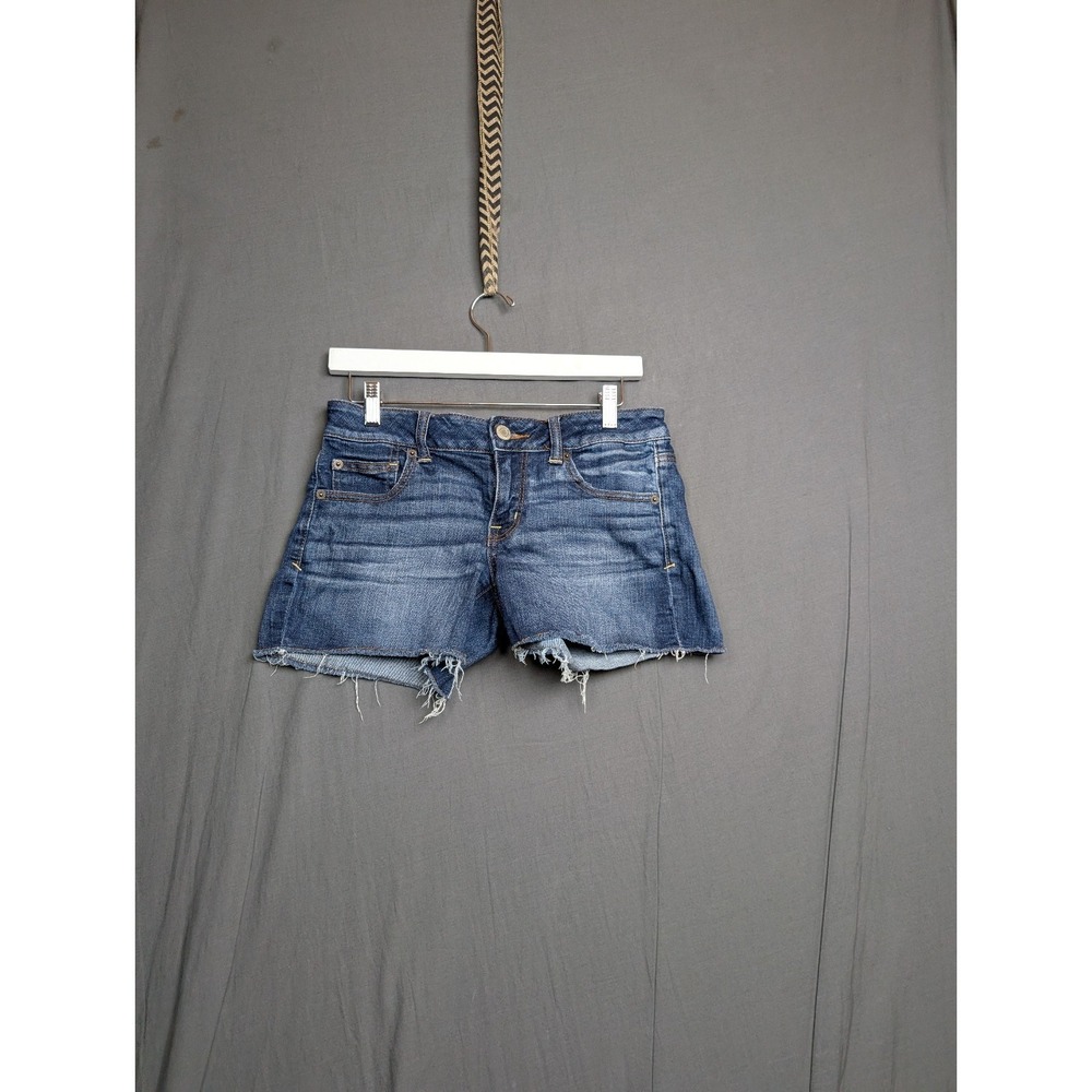 American Eagle Women's Denim Shorts Super Stretch Sz 4 Blue Mid Wash